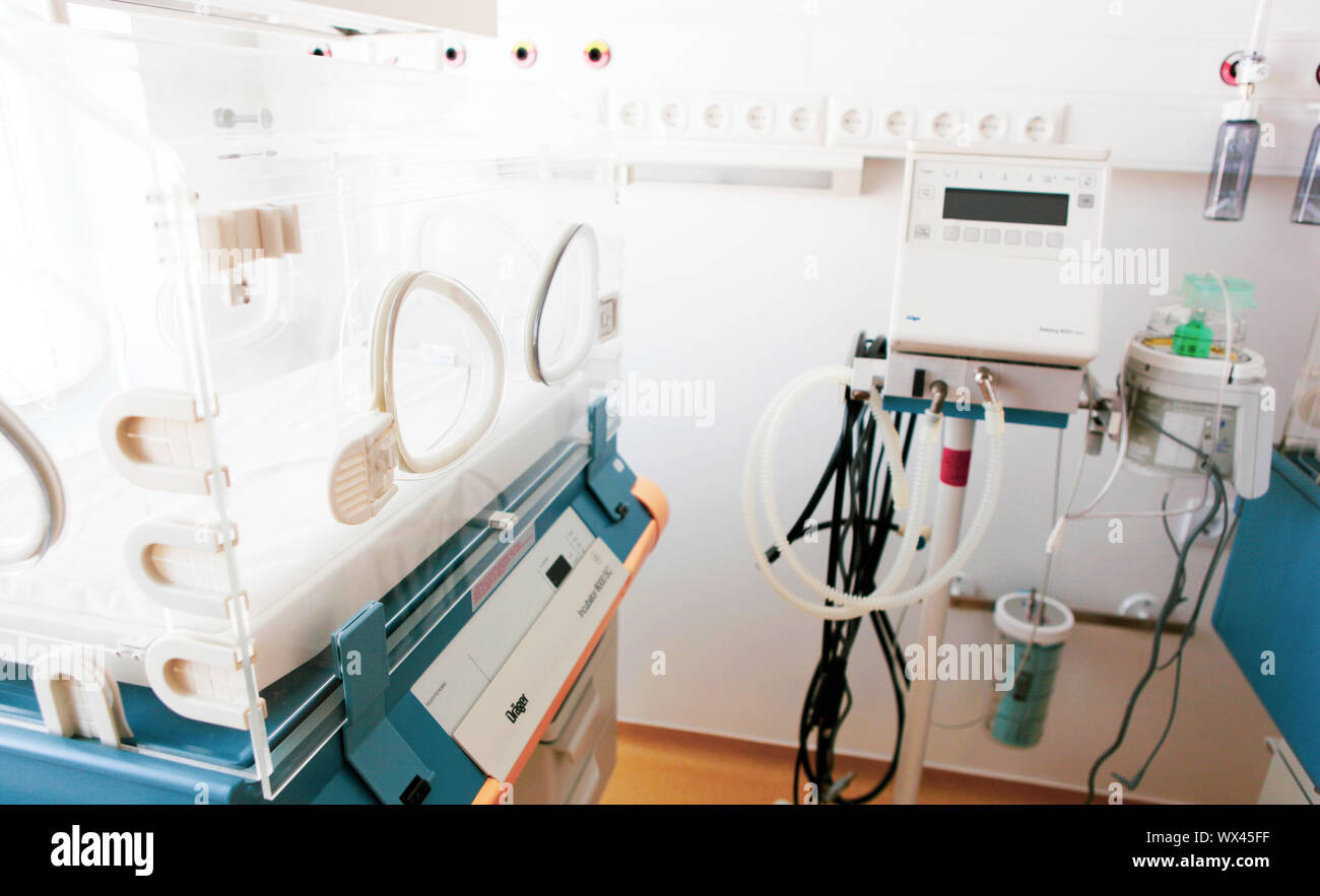 Infant Incubator Equipment - Neonatal Intensive Care Unit Stock Photo ...