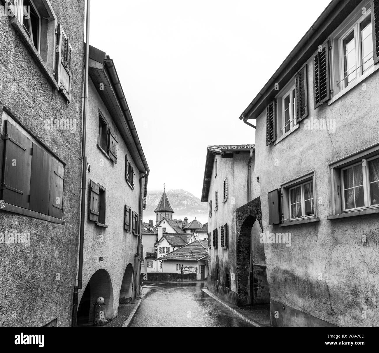 Rural alpine building Black and White Stock Photos & Images - Alamy