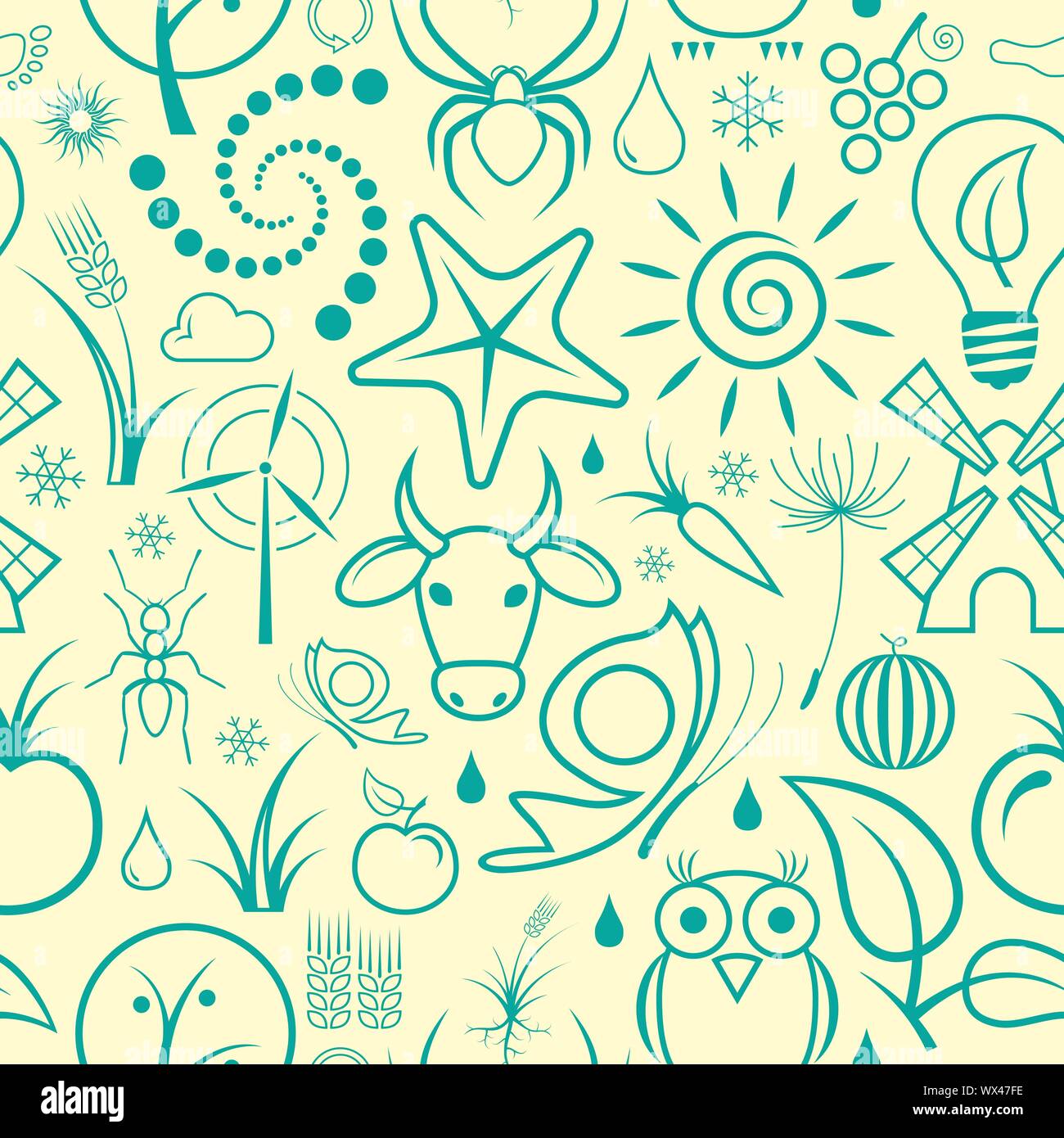 Seamless Nature Wallpaper Stock Vector Image & Art - Alamy