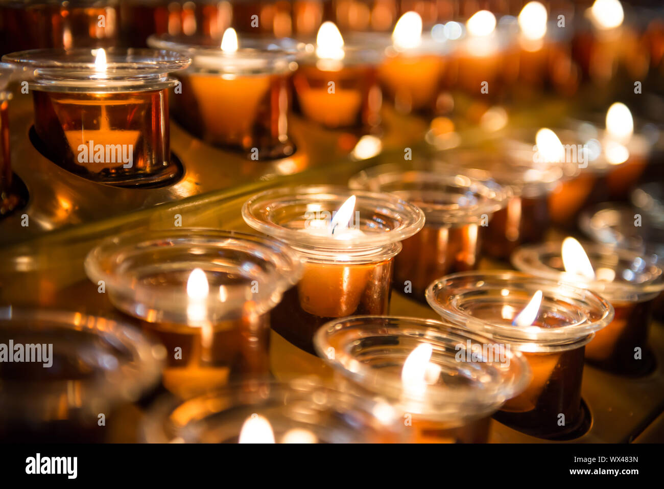 Candle light in the church Stock Photo Alamy