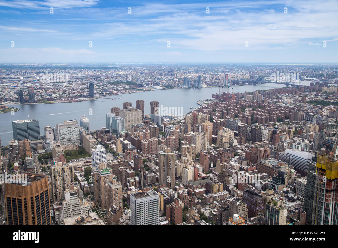 New York, USA June 15th 2019 Manhattan and Hudson river view from