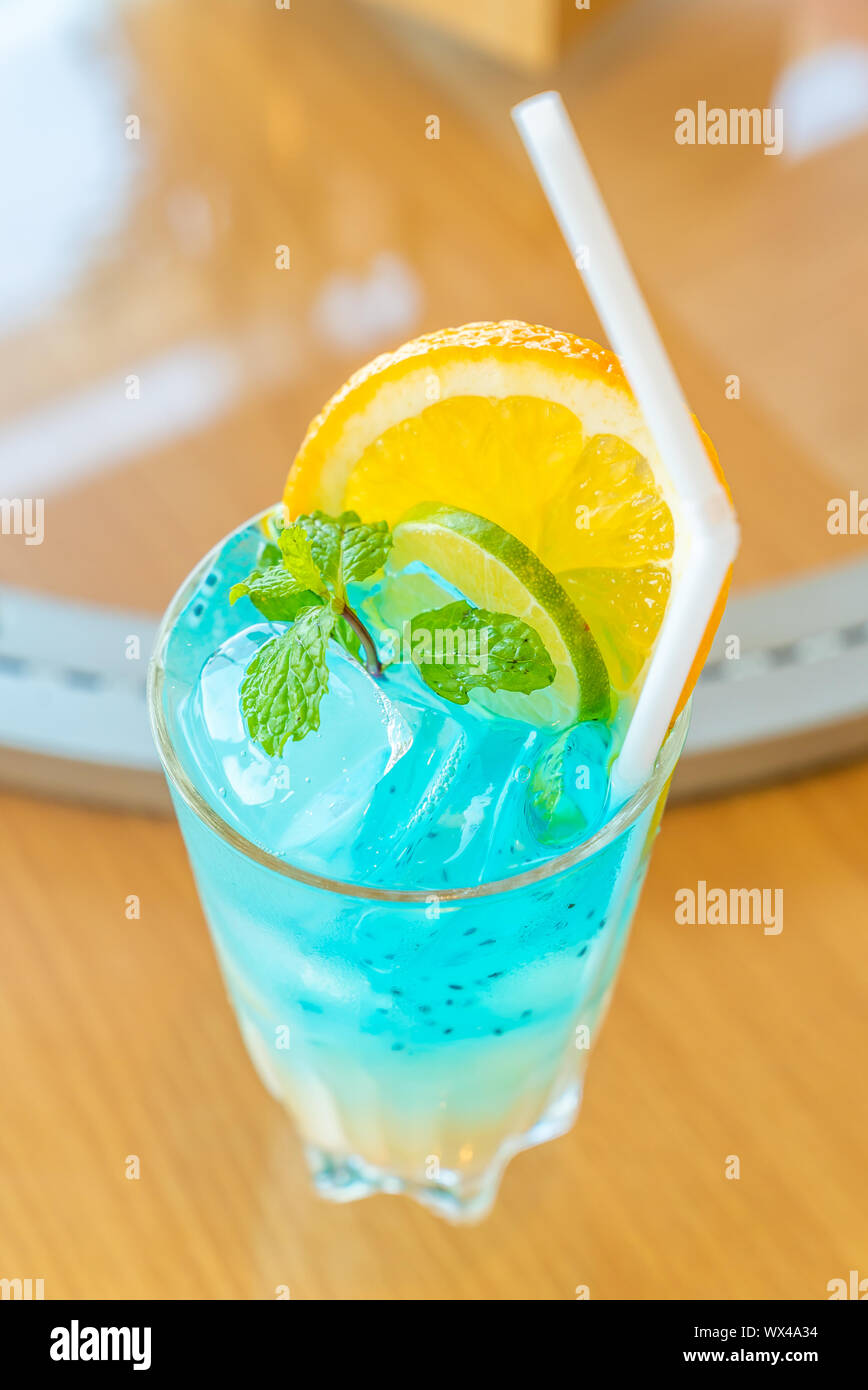 iced lime blue soda Stock Photo - Alamy