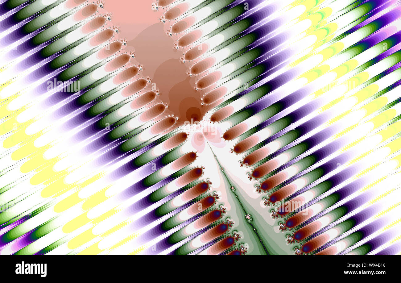 Fractal image: glowing colored stripes and lines. Stock Photo