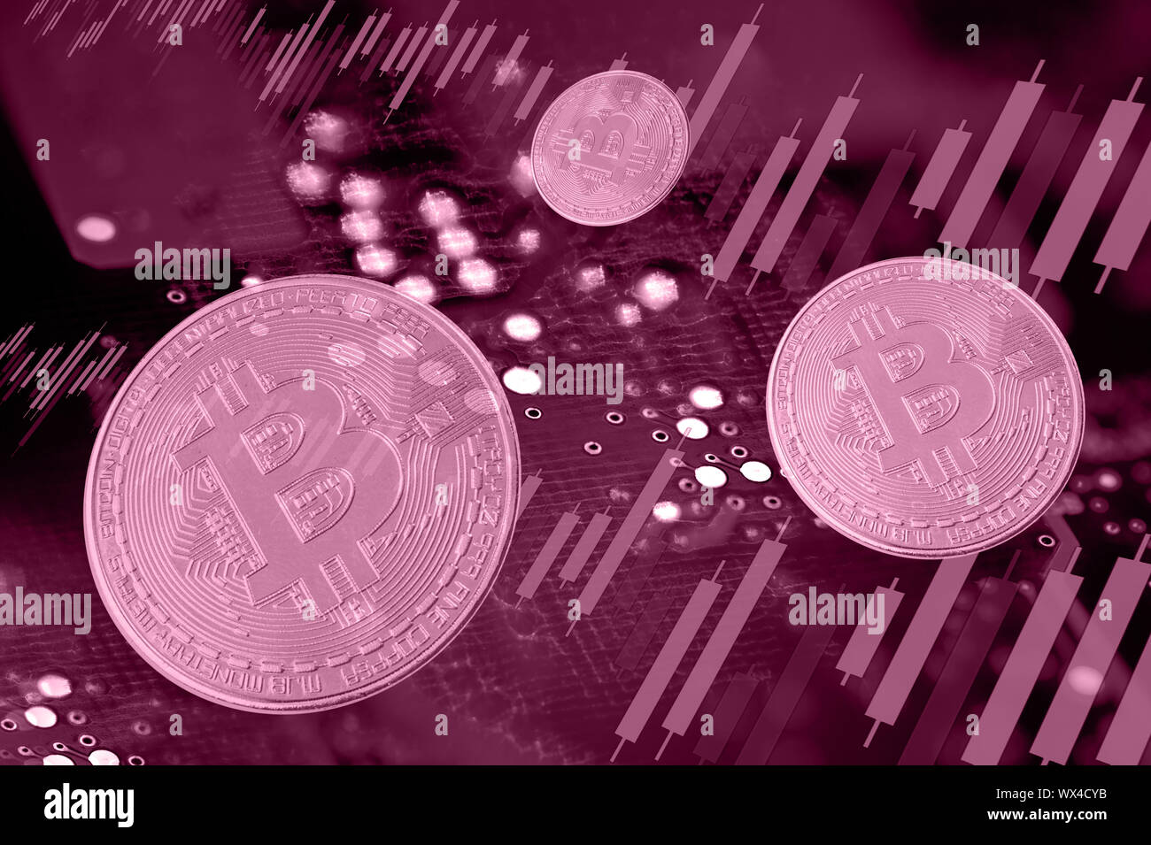 Economy trends virtual digital currency abstract background. Stock Photo