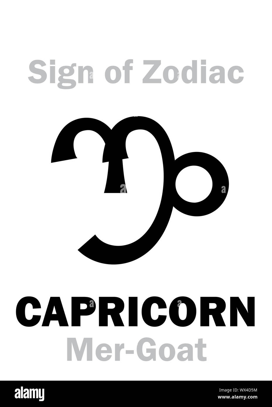 Astrology: Sign of Zodiac CAPRICORNUS (The Mer-Goat) Stock Photo