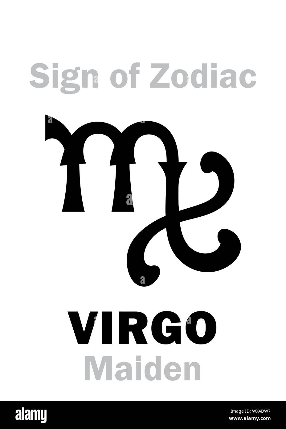 Astrology: Sign of Zodiac VIRGO (The Maiden) Stock Photo