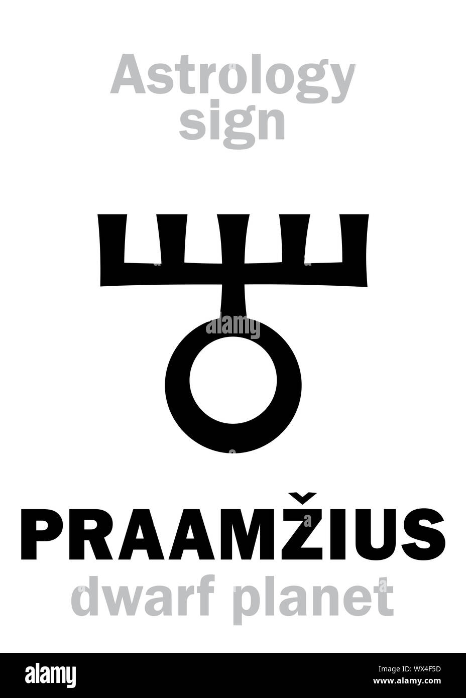Astrology: PRAAMZIUS (superdistant dwarf planet) Stock Photo