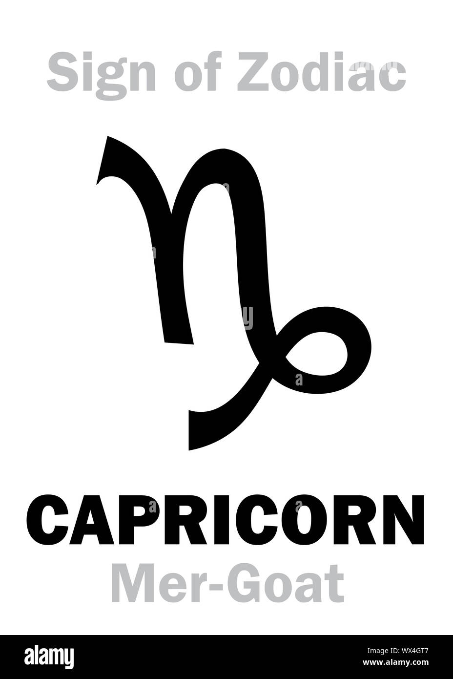 Astrology: Sign of Zodiac CAPRICORNUS (The Mer-Goat) Stock Photo