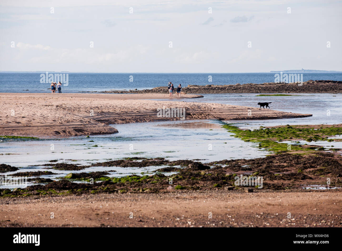Belhaven bay in Dundar. Dunbar is a town located in the south-east of Scotland. Stock Photo