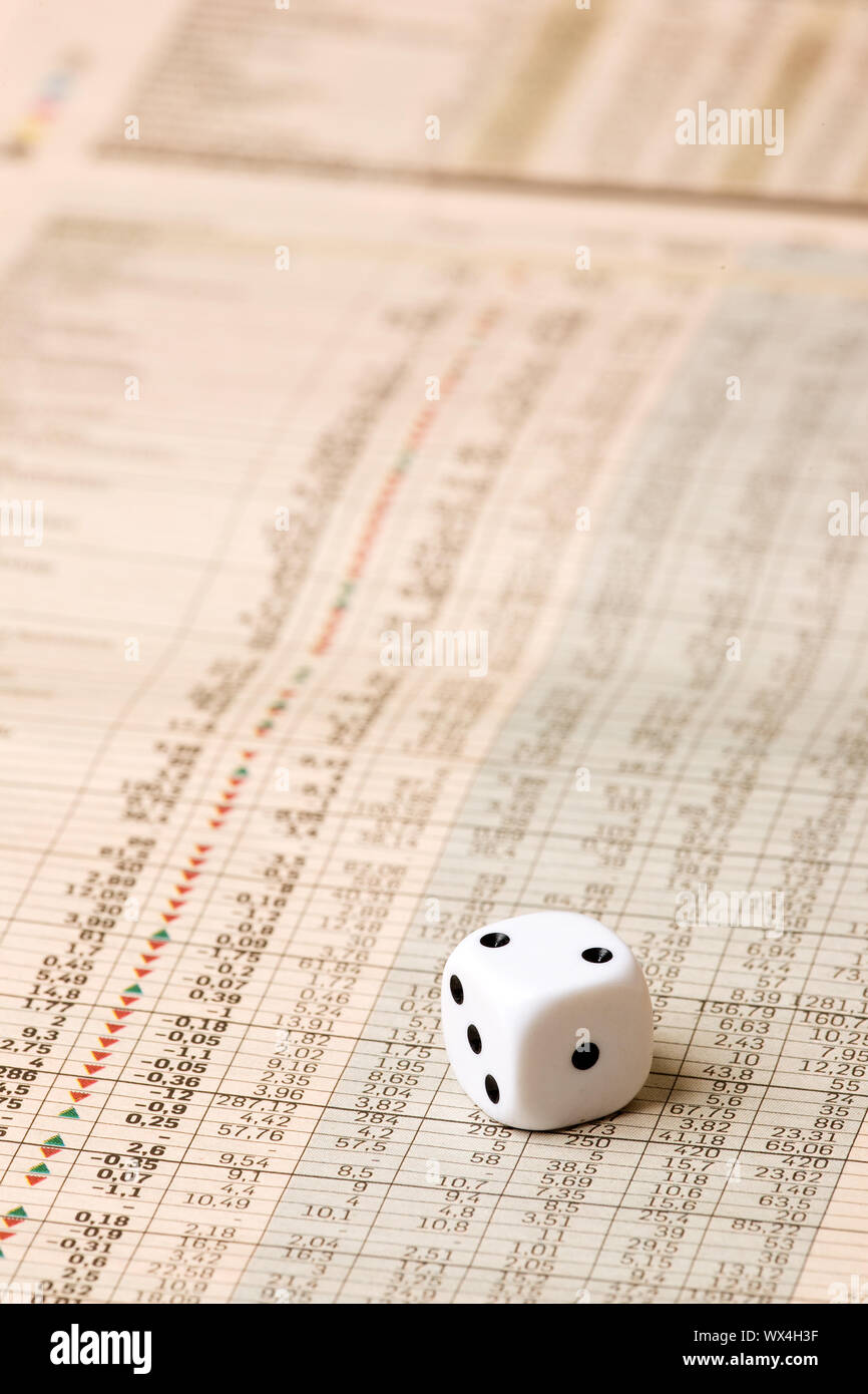 Dice and Stock Market Concept Stock Photo