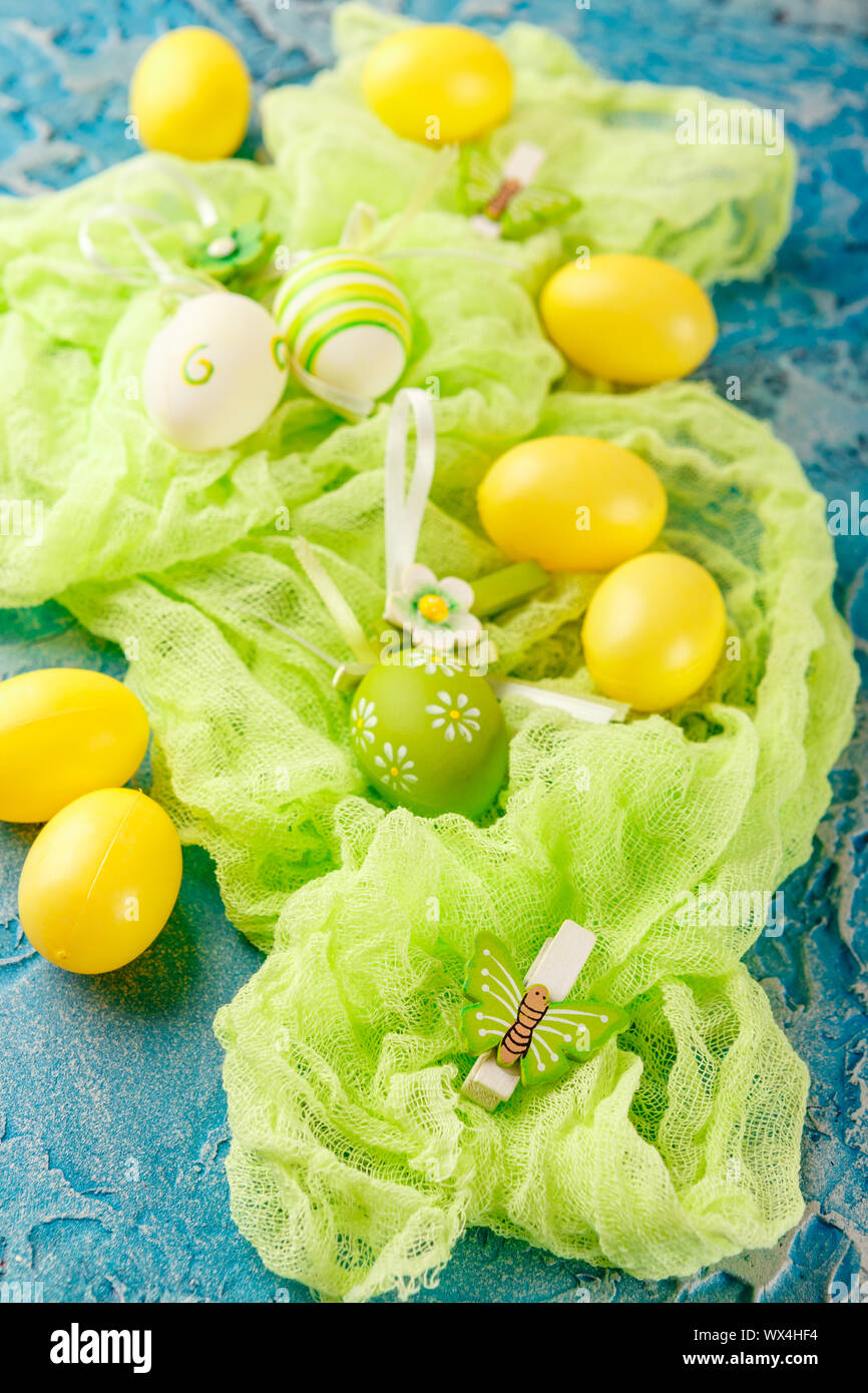 Yellow easter eggs Stock Photo Alamy