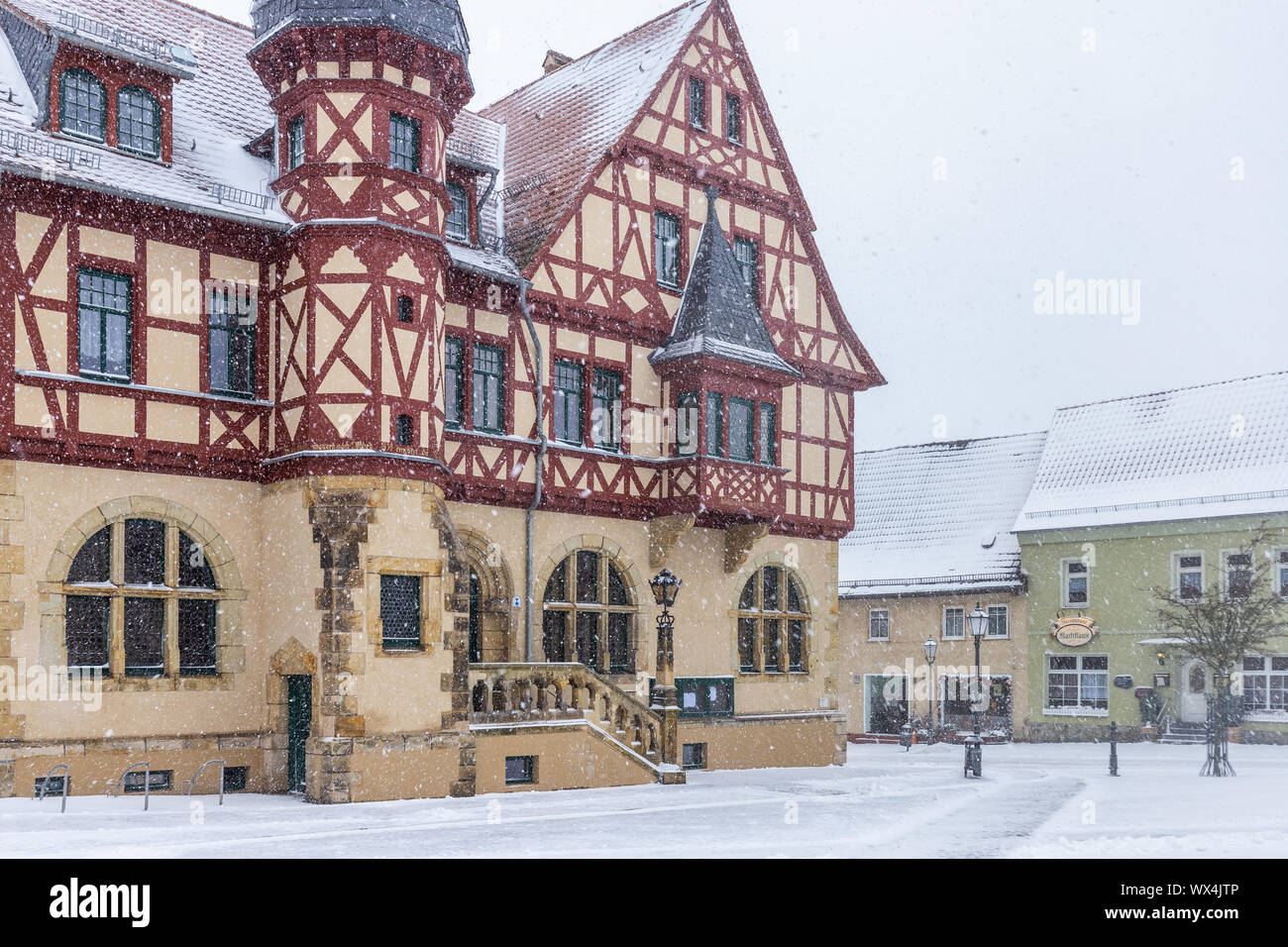 Impressions from Harzgerode in winter Stock Photo