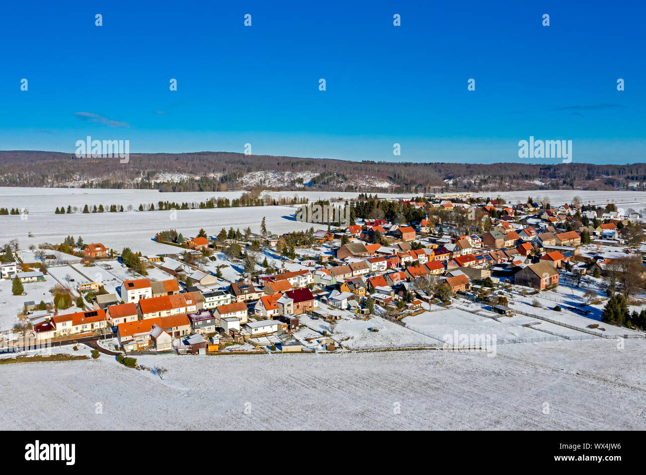 Aerial photograph of Siptenfelde in the resin Stock Photo