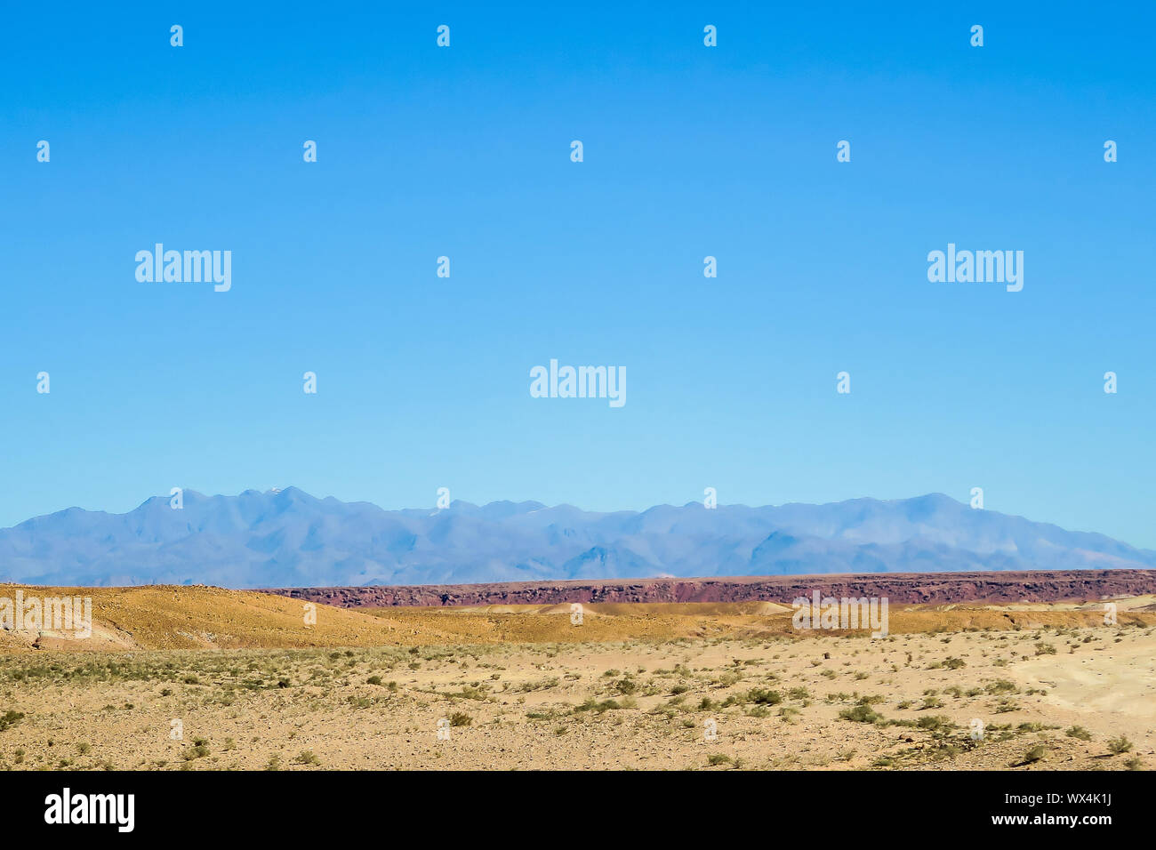landscape with mountains and blue sky, photo as background Stock Photo