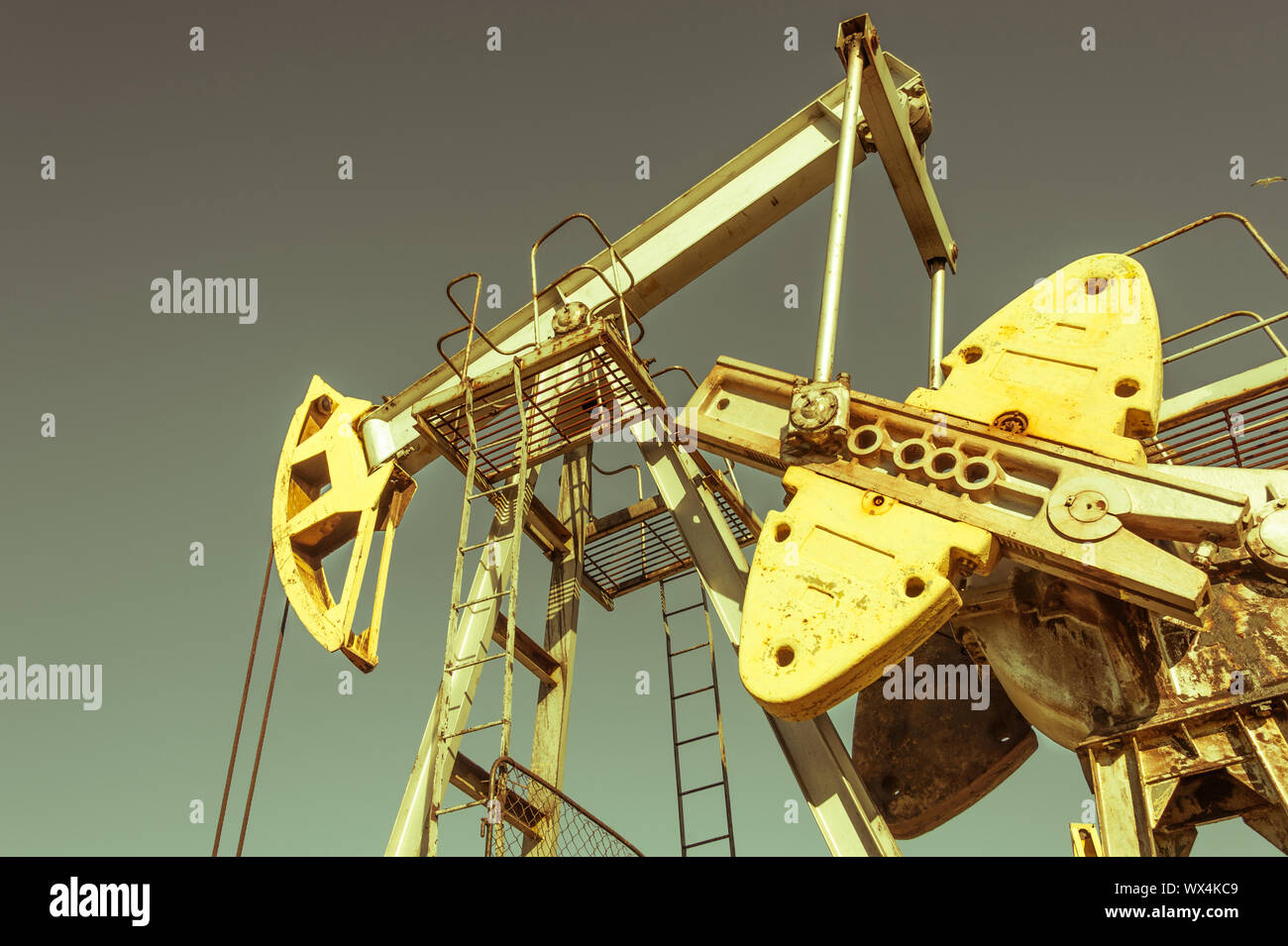 Oil pumpjack, industrial equipment. Rocking machines for power