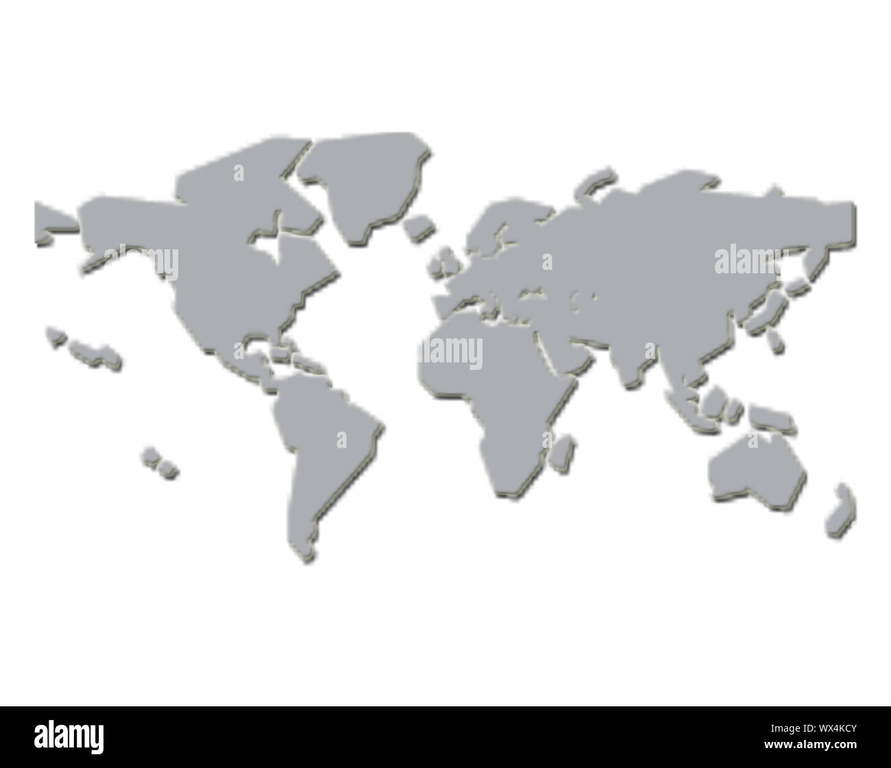 Vector world map isolated over a white background Stock Photo - Alamy