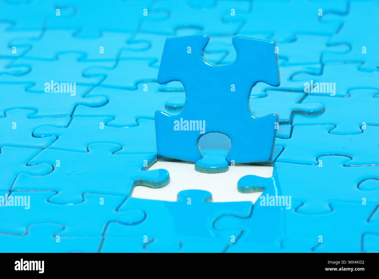 blue puzzles for background. business concept Stock Photo
