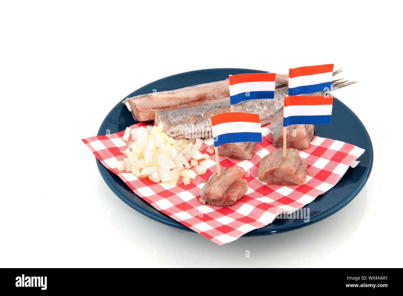 Dutch culture with traditional raw herring and onions Stock Photo Alamy