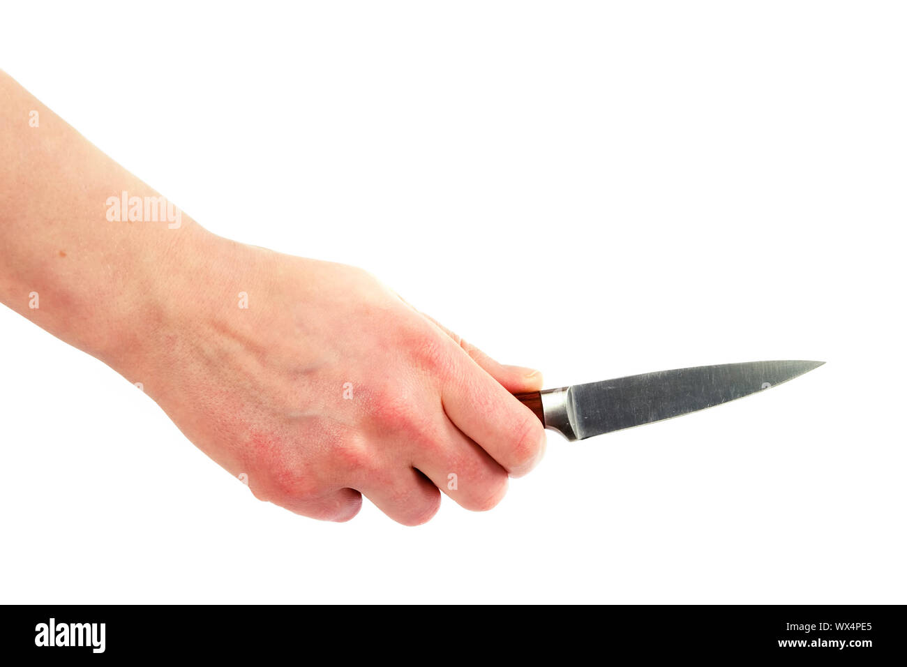Pearing Knife in Hand Stock Photo