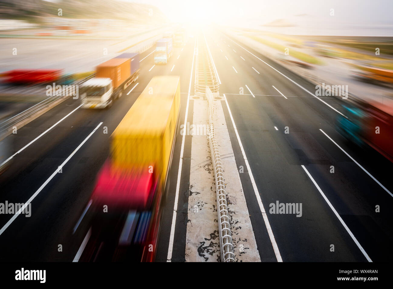 highway traffic -truck Stock Photo