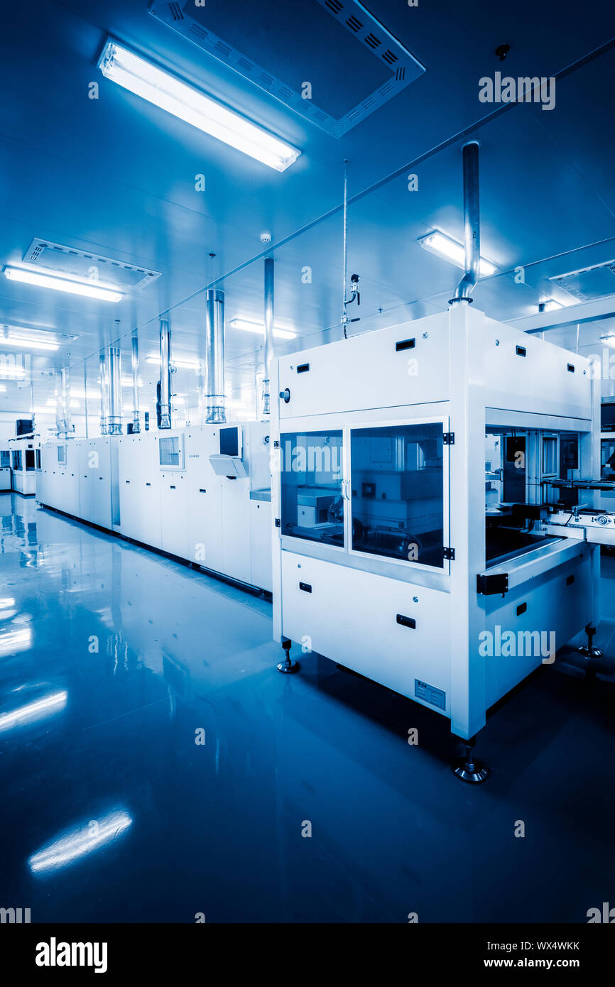 solar panel manufacturing Stock Photo