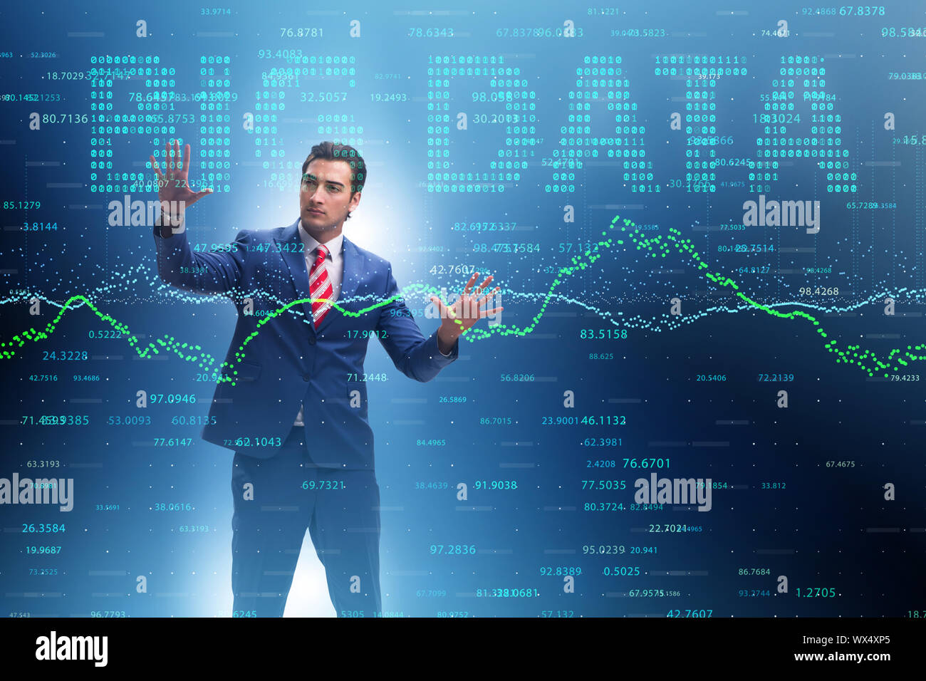 Fintech financial big data concept with analyst Stock Photo