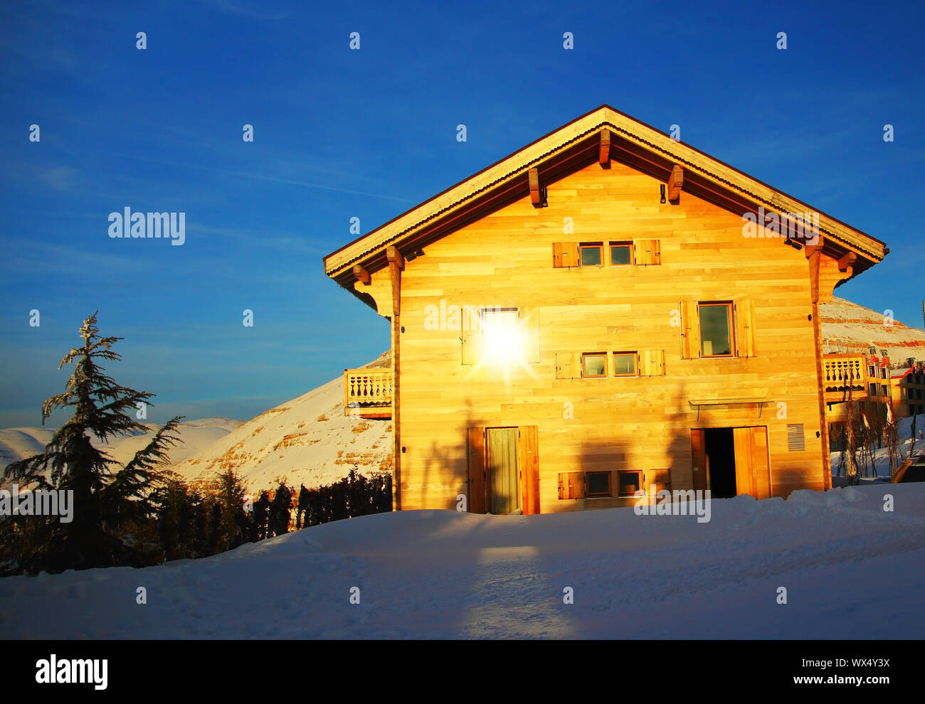 Ski Resort in the mountains of Lebanon. Faraya Stock Photo Alamy