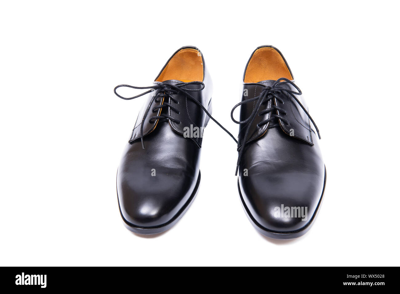 Black shoes isolated on white background Stock Photo - Alamy