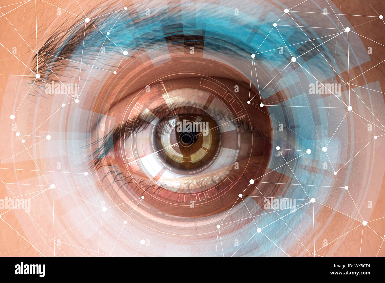 Concept of sensor implanted into human eye Stock Photo Alamy