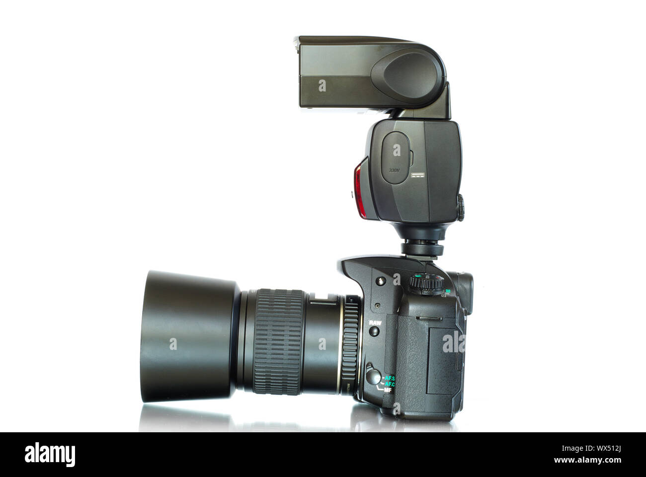 black digital camera isolated on white Stock Photo - Alamy