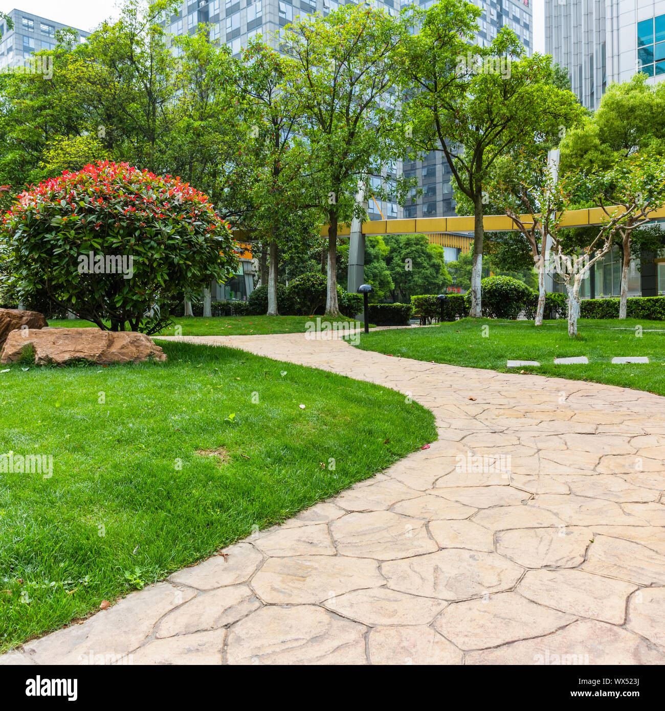 green garden in city Stock Photo