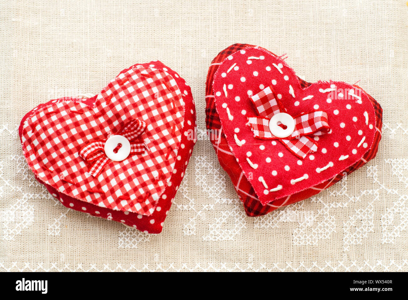 Handmade hearts for Valentines day Stock Photo
