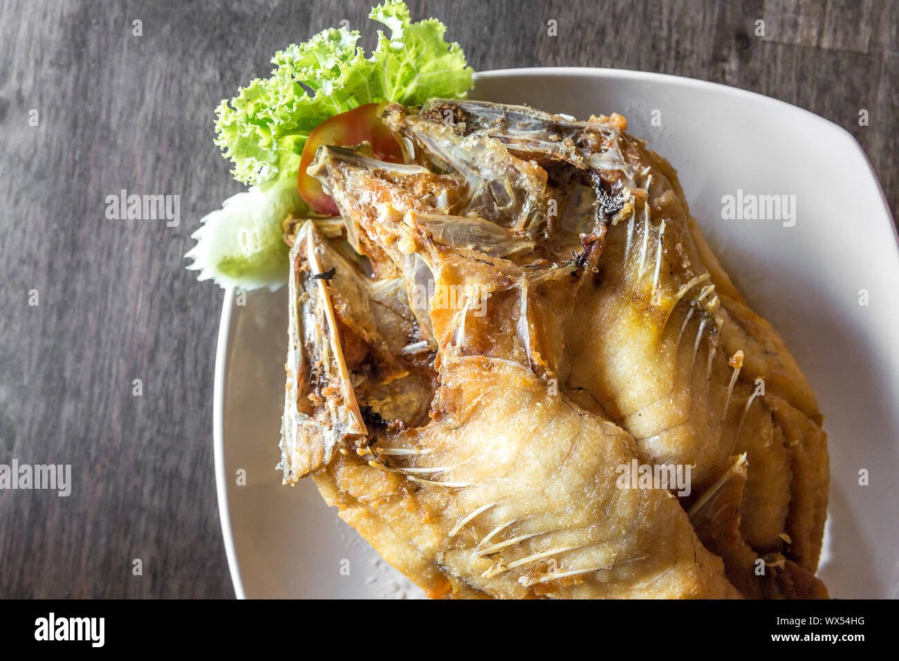 deep fried sea bass fish Stock Photo Alamy