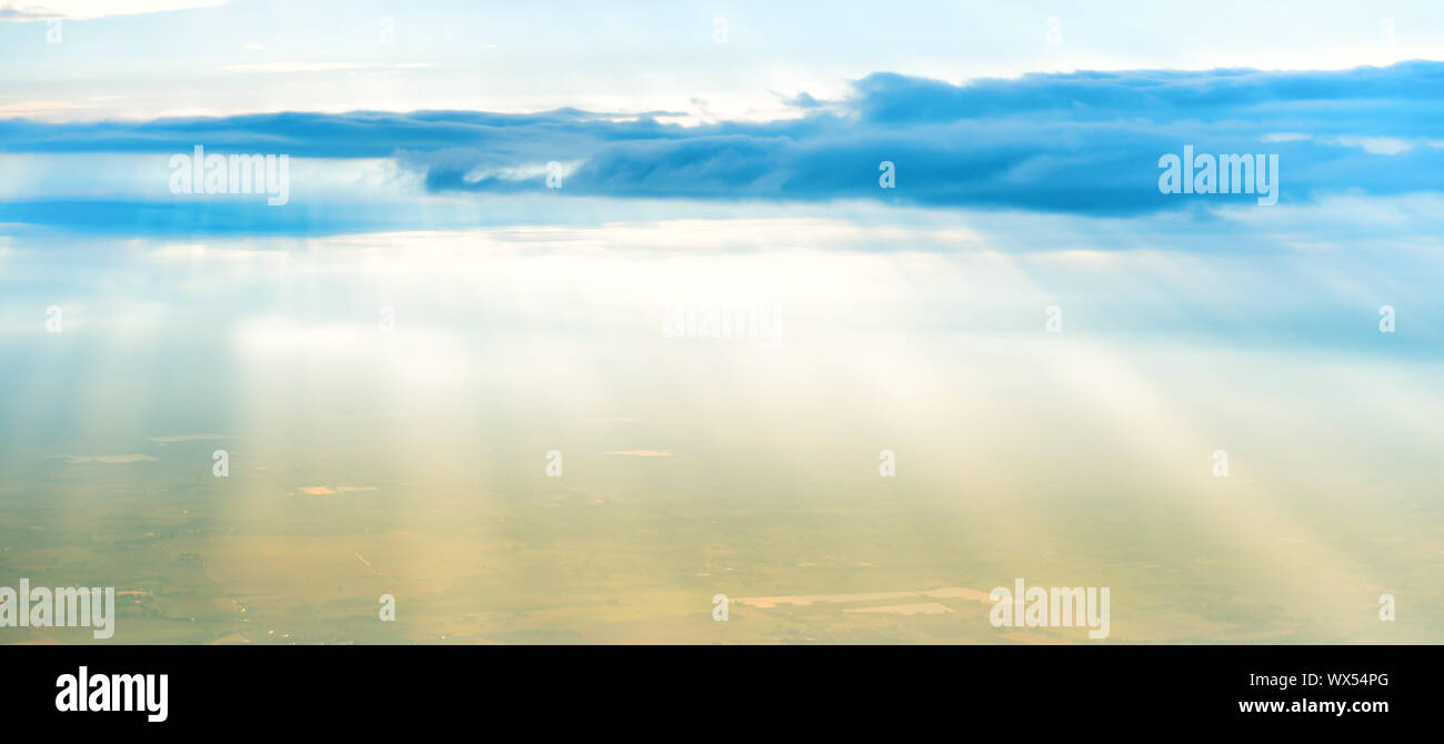 Panorama of sunset sky with clouds Stock Photo - Alamy