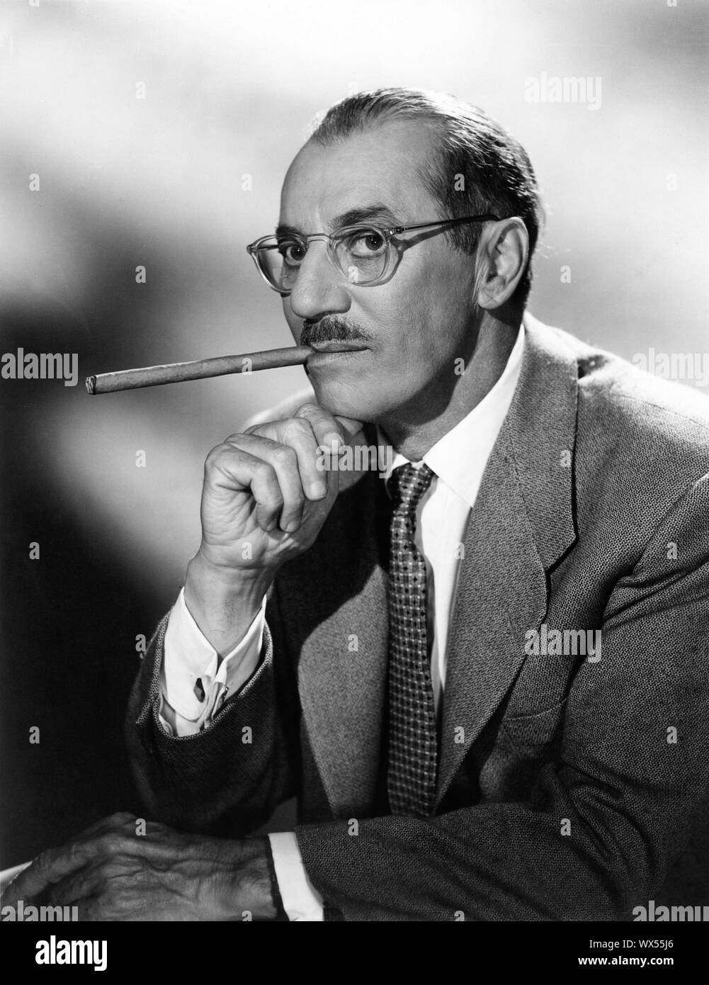 GROUCHO MARX 1960 Portrait Publicity for TV Series YOU BET YOUR LIFE NBC / National Broadcasting Corporation Stock Photo
