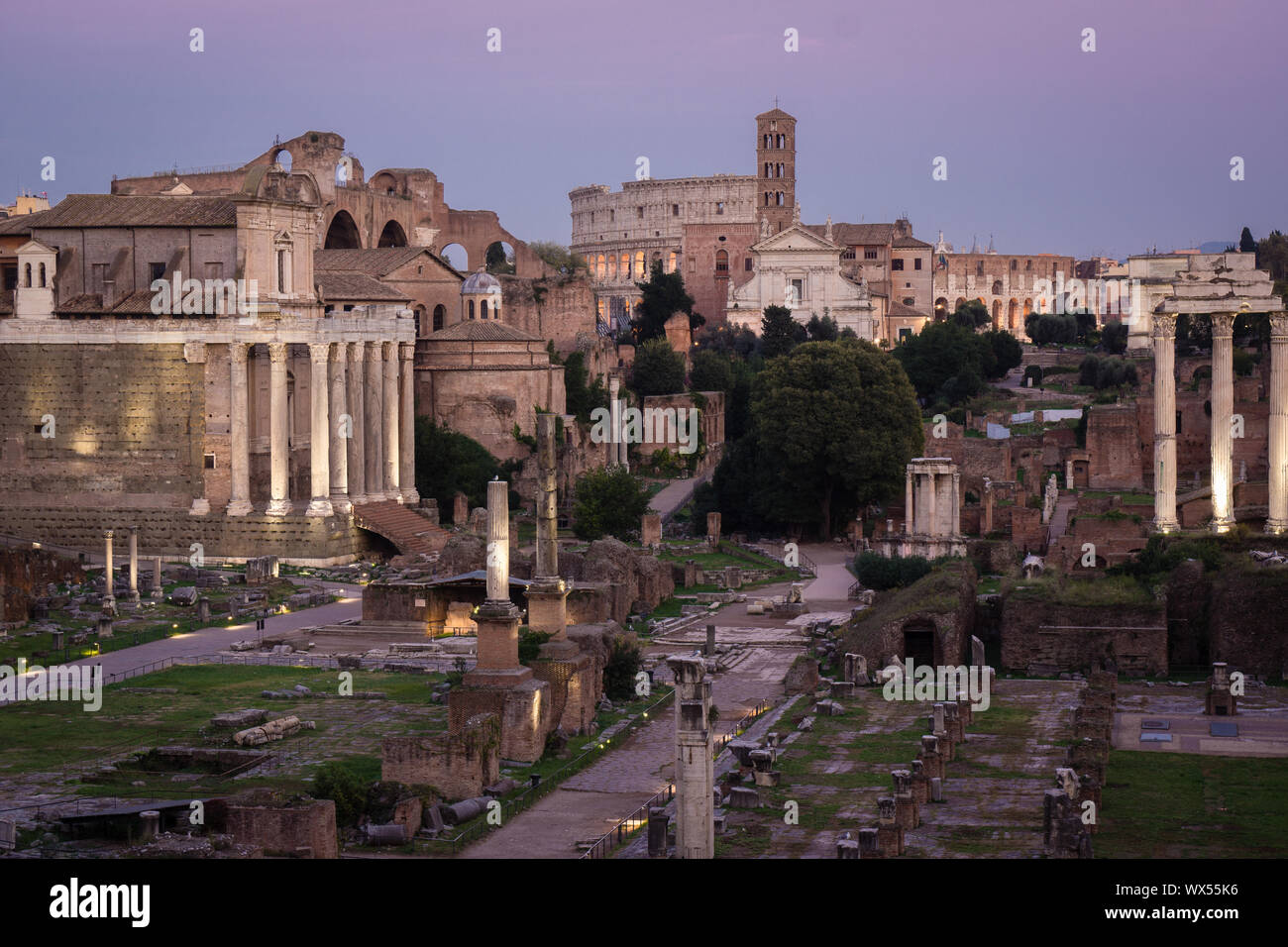 Forum Romanum Italy evening Stock Photo Alamy
