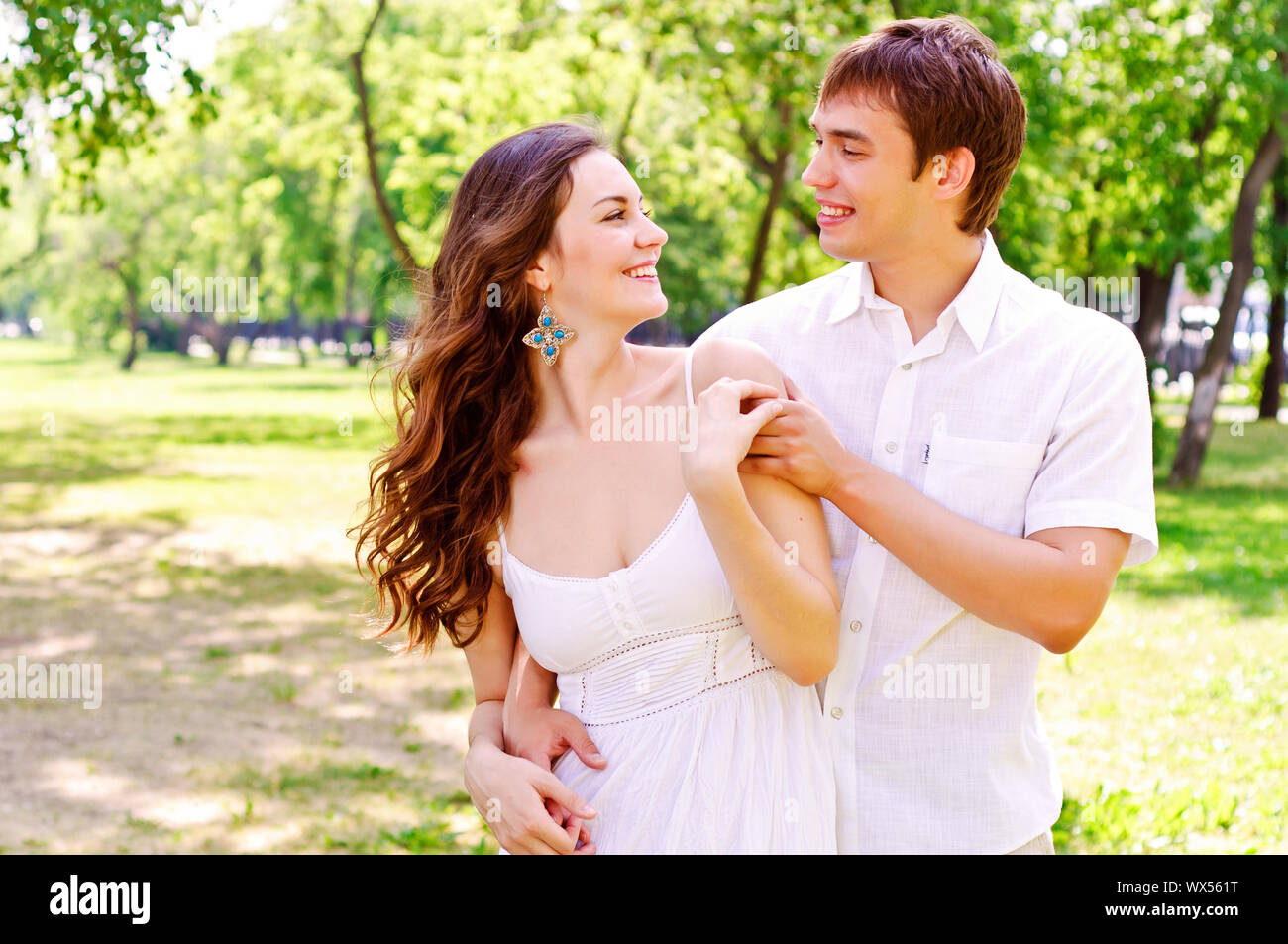 couple hugging in the park, have a good time together Stock Photo - Alamy
