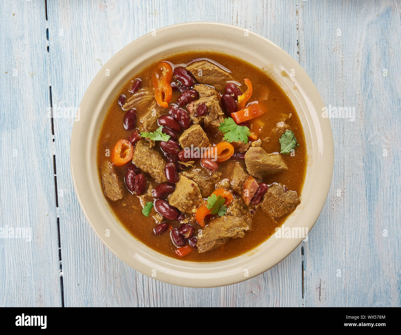 Chili With Ground Beef and Sausage Stock Photo Alamy