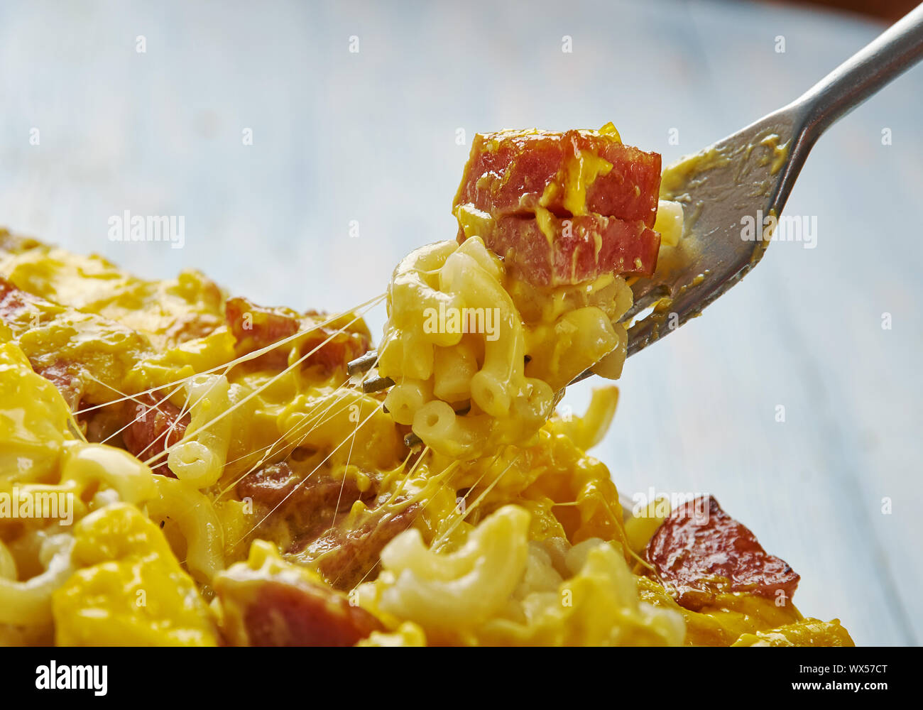 Spicy Smoked Sausage Alfredo Bake Stock Photo Alamy