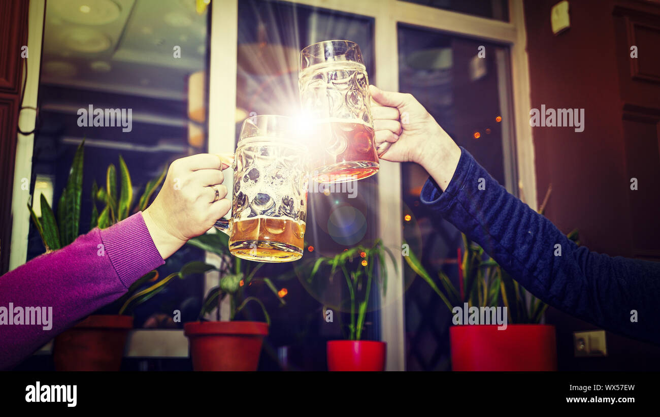 Oktoberfest, beer, alcohol, drink, pub, draft, friends, toast, Stock Photo