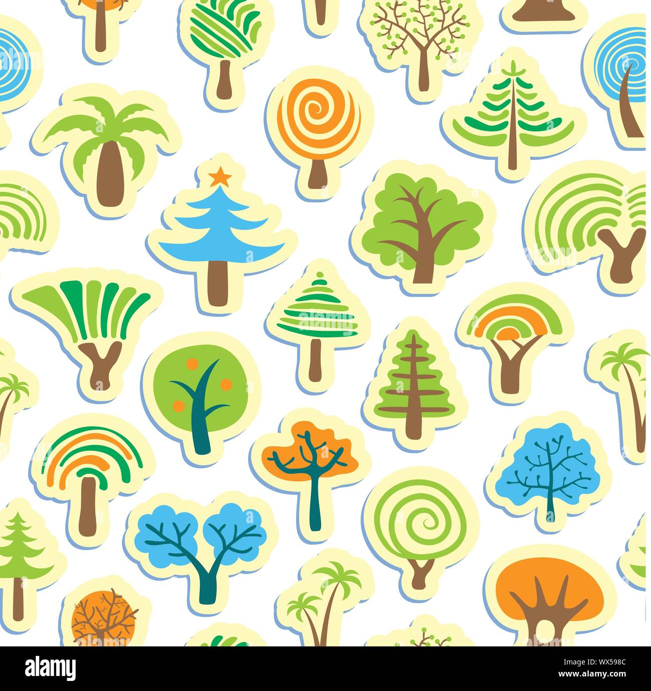 Seamless Tree Background Stock Vector Image & Art - Alamy
