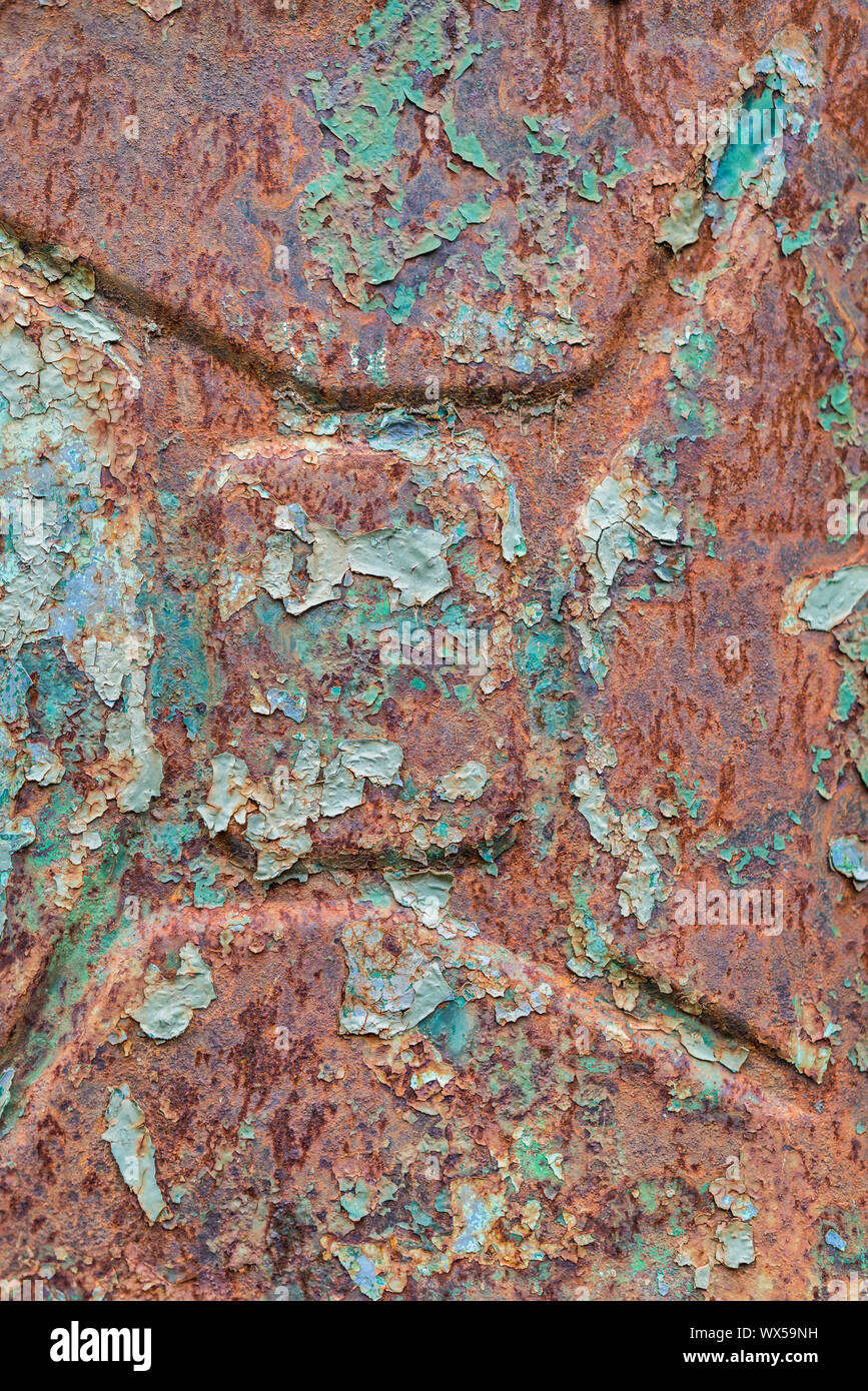 Old rusty gasoline canister texture Stock Photo