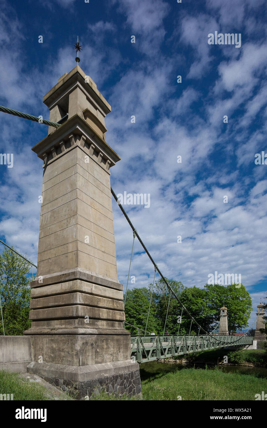 Bridge sun clouds blue sky summer time Stock Photo - Alamy