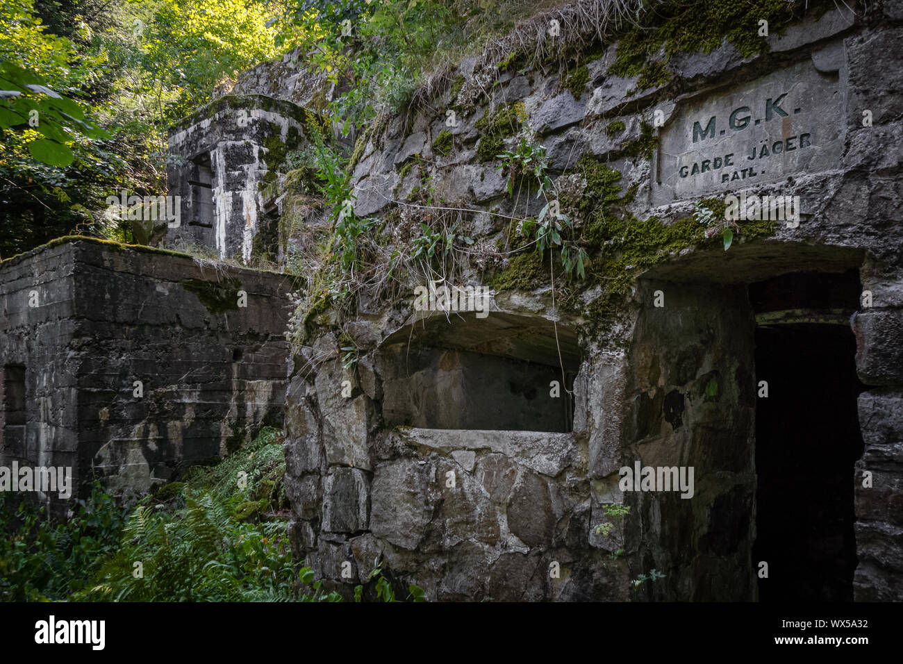 Alsace Mountain vogesen world war one memorial ruins Stock Photo
