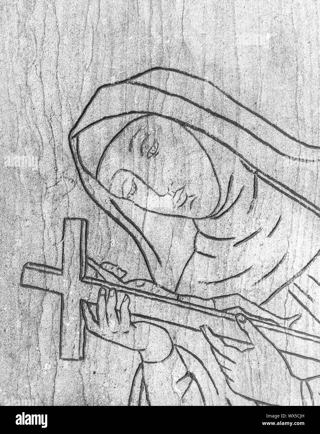 Engraving of the Virgin Mary Stock Photo Alamy