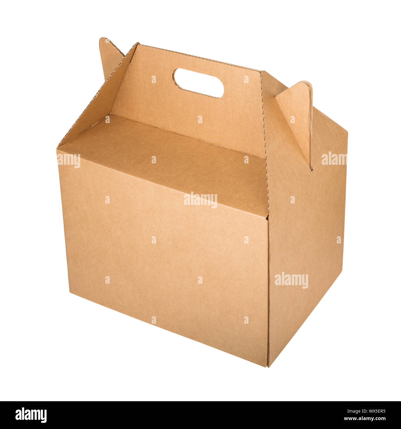 Corrugated cardboard box handle on hires stock photography and images