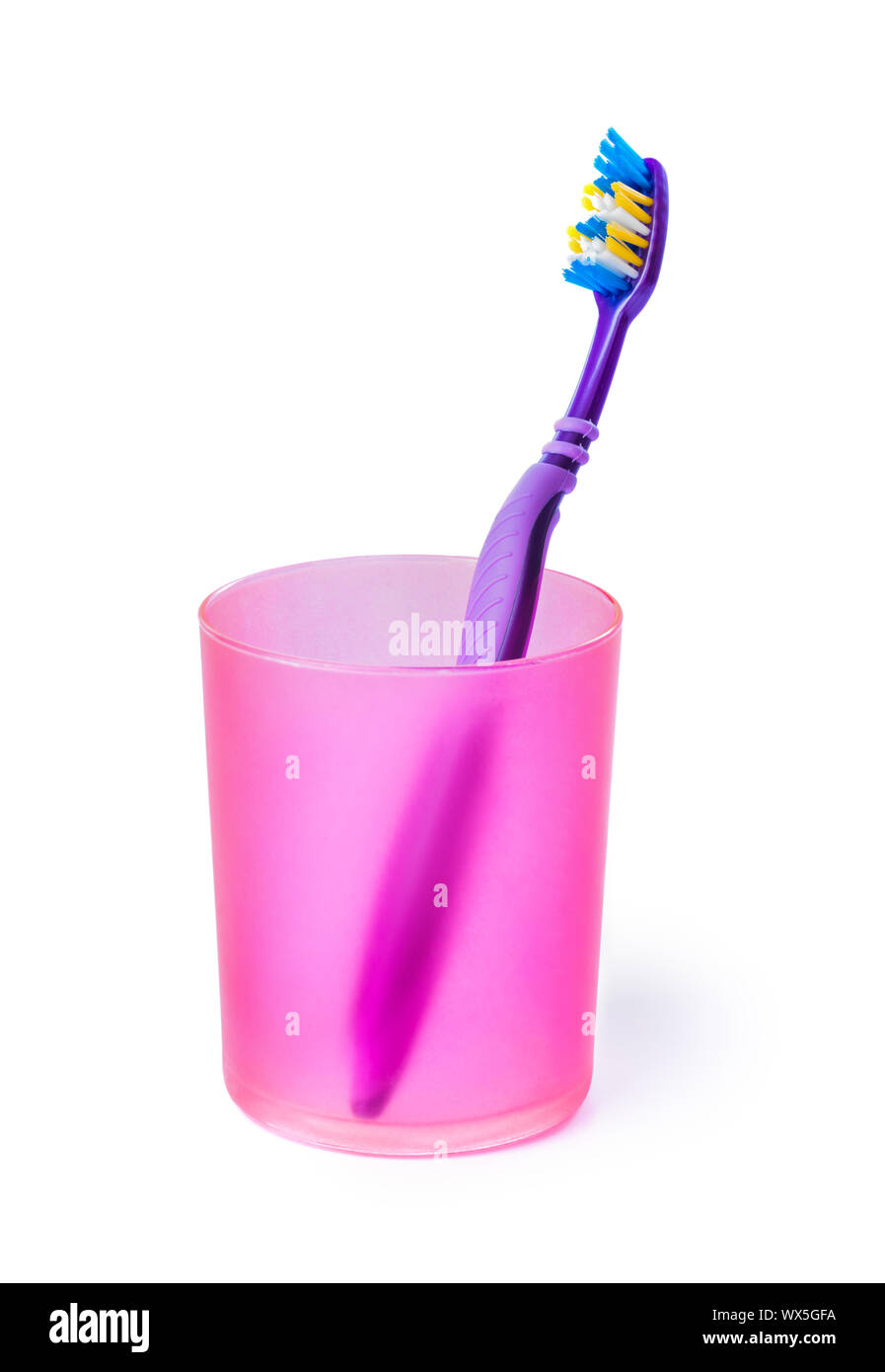 Toothbrushe in glass Stock Photo
