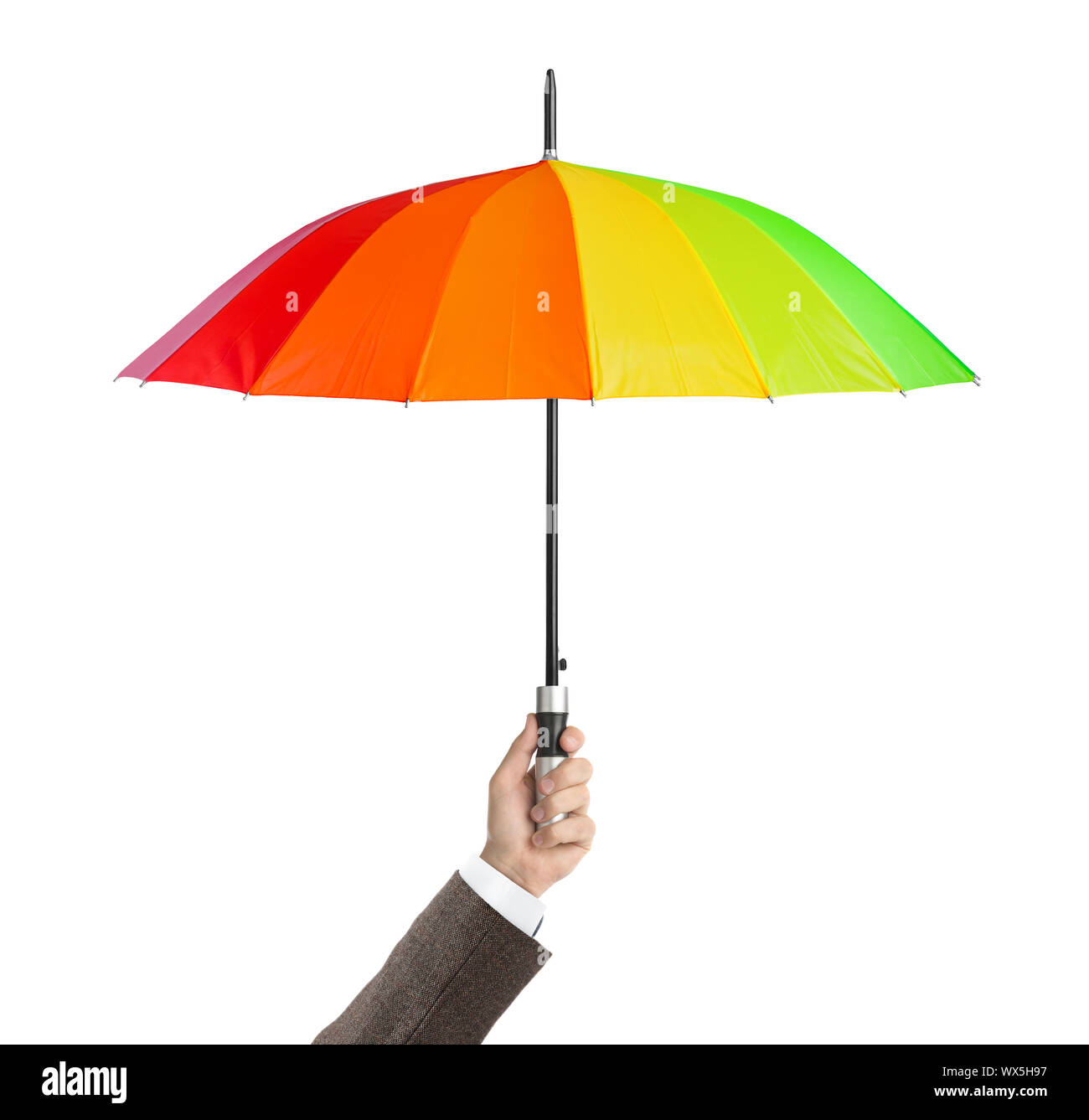 Hand with umbrella Stock Photo
