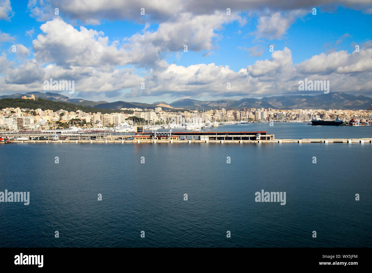 this are Harbor views of Palma de Mallorca Stock Photo
