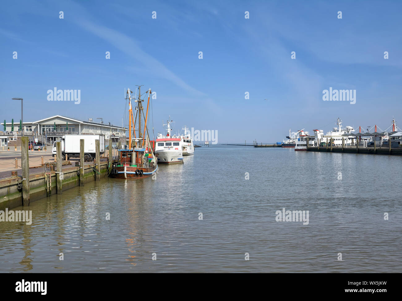 Harbor of Harlesiel in East Frisia,North sea,lower saxony,Germany Stock Photo